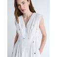 thumbnail image 3 of Free Assembly Women's Sleeveless Embroidered Cotton V-Neck Midi Dress, Sizes XS-XXL, 3 of 5