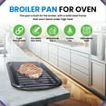 thumbnail image 2 of Broiler Pan for Oven Nonstick Porcelain Coated - 16.75” x 13” Whirlpool 4396923 Replacement Broiling Pan for Oven With Rack for High-Temperatures - Oven Broiler Pan Heats Evenly and Drains Fat, 2 of 6
