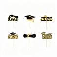 thumbnail image 2 of 2026 Graduation Cupcake Toppers Black Gold Glitter Cake Toppers 12Pcs for 2026 Graduation Party Decorations Supplies, 2 of 6