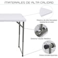 thumbnail image 4 of Mesa Plegable Jardin Exterior Portatil Eke Life Home Tablon rectangular 122cm Ajustable Color Blanco, 4 of 7