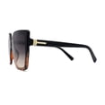 thumbnail image 4 of Lunettes de Soleil pour Femmes Surdimensionnées Carrées Minimalistes Chic Mod à Lentille Encastrée Noir Écaille Fumée, 4 of 4