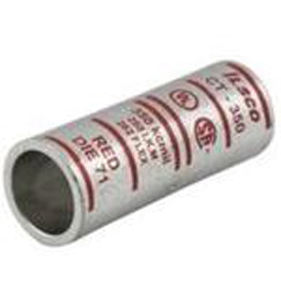 ILSCO CT-350 Copper Compression Sleeve, 350 KCMIL, Short Barrel