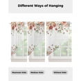 thumbnail image 4 of Pink Floral Swag Valances for Windows, Spring Pastoral Botanical Wildflowers Leaves Rod Pocket Sheer Valances for Windows, Swag Toppers Light Filtering for Kitchen Living Room 2 Panels 36''x45'', 4 of 6