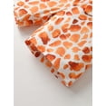 thumbnail image 7 of Toddler Girl Clothes Ruffle Giraffe Pattern Short Sleeve Tops and Shorts Outfits Set Orange 3-4 Years, 7 of 7