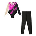 thumbnail image 3 of iixpin Gymnastics Leotards for Girls Dance Unitards and Leggings Biketards 2 Piece Dance Outfits Full Body Jumpsuit Hot Pink 10, 3 of 5