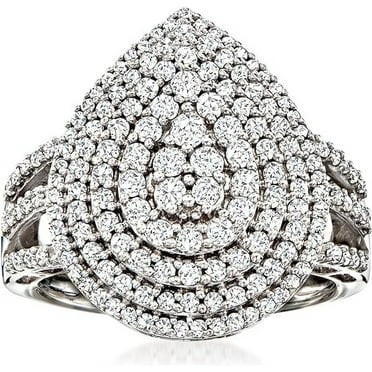 Pave Set Wedding Ring 2.4 Ct Diamond 14K White Gold Plated For Women