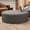 Boucle Dk Grey, variant on Jaxx Candler Round Coffee Table Ottoman, Oversized, 44-Inch, Boucle Dark Grey