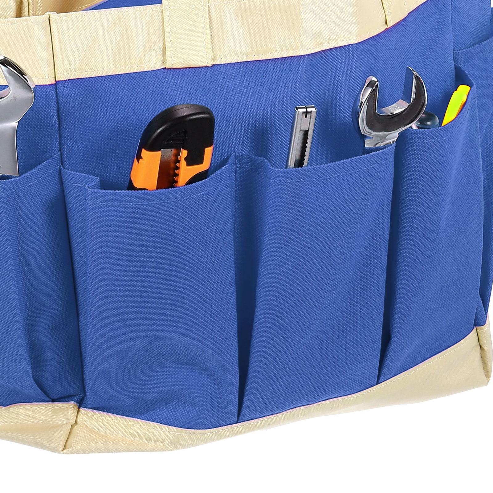 Uxcell Garden Tool Bag 28.5cm x 13cm x 28cm Oxford Large Bag with Pockets Garden Tote Bag, Sky Blue