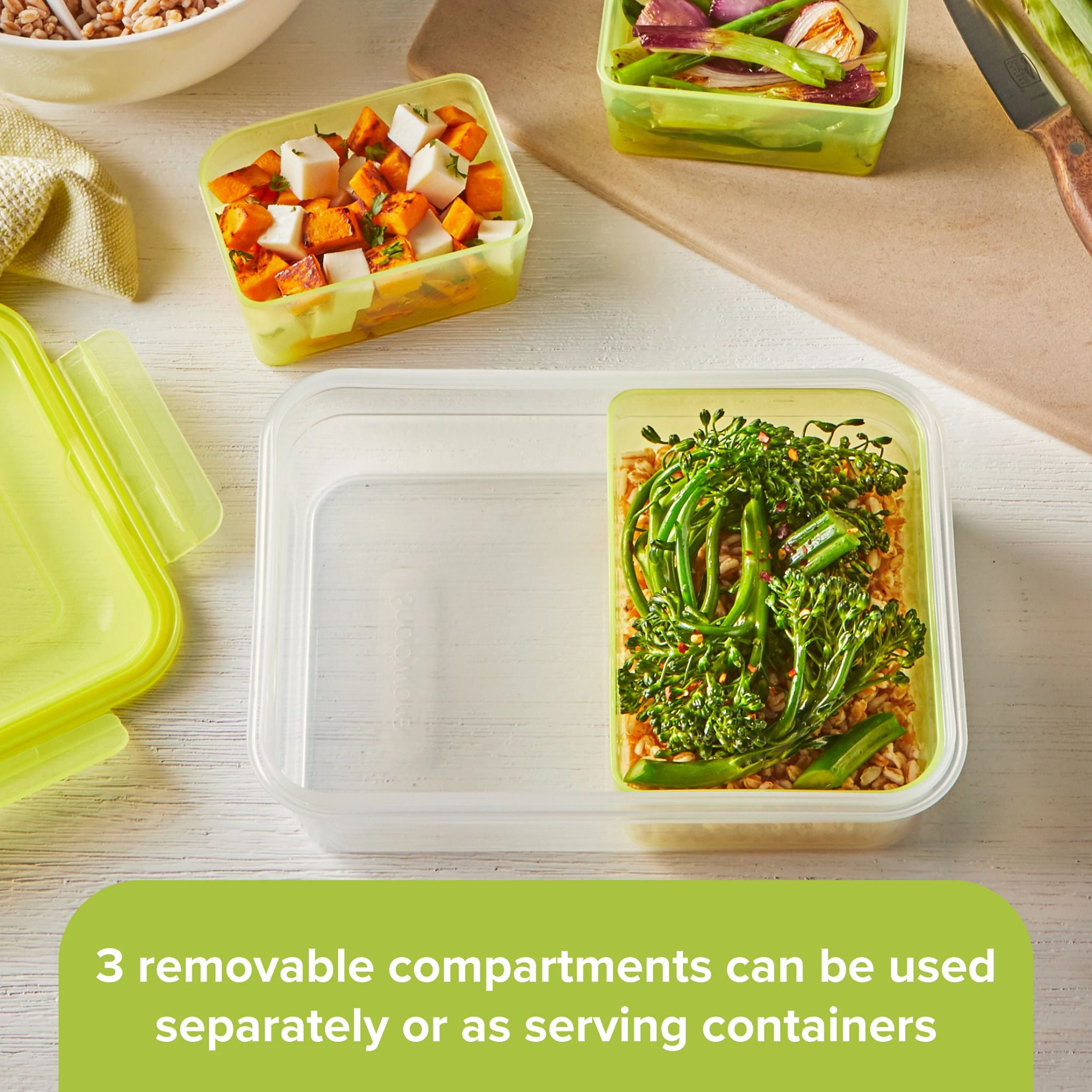 50 Pack - SimpleHouseware 1 Compartment Reusable Food Grade Meal Prep Storage  Container Lunch Boxes, 28 Ounces