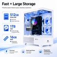 thumbnail image 3 of Evounic Prebuilt Gaming PC Desktop Core i7-9700KF, RX 580, 16GB RAM, 512GB SSD, Wifi 6 ARGB Fans, Windows 11, RGB Gaming Tower for Gamer & Streaming, 3 of 9