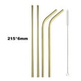 thumbnail image 1 of 4Pcs Drinking Straw Reusable Straws Set High Quality Eco Friendly 304 Stainless Steel Metal Straw with Brush For 20/30oz Mug 4Pcs-Gold Straws, 1 of 6