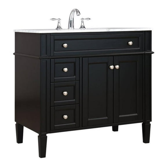 36 inch single bathroom vanity in Black