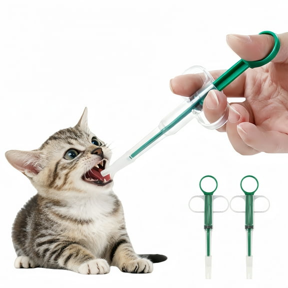 DEKEones 2 Count Cat Nursing Syringe with Pet Piller Gun, Cat Tablet Soft Tip Syringe, Pet Medical Feeding Dispenser Tool