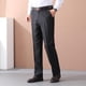 thumbnail image 1 of Pantalones largos para hombre, pantalones de traje con cremallera y bolsillo, pantalones rectos de tubo para negocios, pantalones de color liso, pantalones de poliéster para hombre., 1 of 9