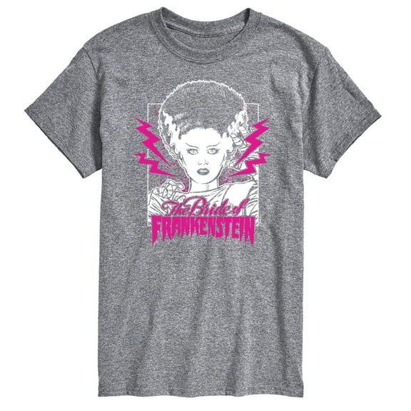 Classic Monsters - The Bride of Frankenstein - Neon Pink Thunder Bolts - Men's Short Sleeve Graphic T-Shirt
