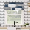 thumbnail image 4 of Navy Grey Abstract Art Valances for Windows White Graffiti Retro Gradient Rod Pocket Curtain Valance Window Treatment Short Curtains for Kitchen Living Room, 58"x16", 4 of 5