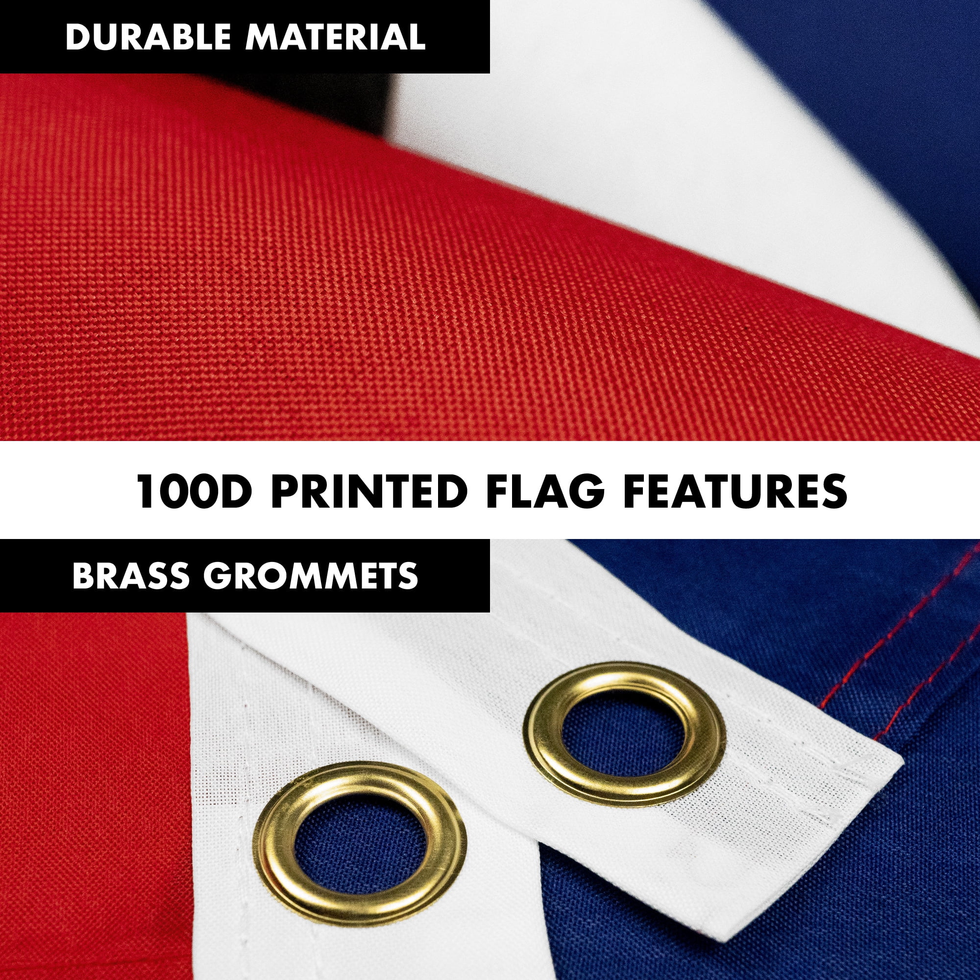 G128 - 6 Feet Tangle Free Spinning Flagpole (Black) Open Brass Grommets Printed 3x5 ft (Flag Included) Aluminum Flag Pole