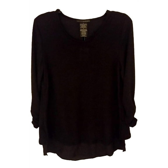 Grace Elements Womens Size Small 3/4 Sleeve Top, Black