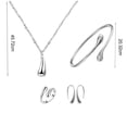 thumbnail image 5 of UDIYO 4Pcs Necklace Set Teardrop Charm Compact Alloy Teardrop Charm Earrings Set for Birthday, 5 of 6