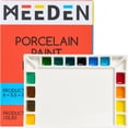 thumbnail image 4 of MEEDEN: 18-Well Porcelain Artist Paint Palette - 8x5.5" Rectangle Mixing Art Tray, White Glazed Surface Ceramic, Watercolor-Gouache-Acrylic-Oil Paints, 4 of 8