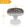 thumbnail image 3 of 4 Pieces Set Drawer Pulls Handle Square Wardrobe Cabinet Knobs with Stainless Steel Screws Furniture Kitchen Decor, 3 of 5