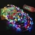 thumbnail image 2 of Corona de flores LED, corona de flores LED, diadema luminosa, 10 piezas, tocado de flores LED, tocado de flores para niñas, mujeres, bodas, festivales, vacaciones, Navidad, fiesta de año nuevo, 2 of 5