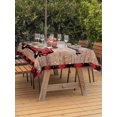 thumbnail image 2 of Outdoor Tablecloth with Umbrella Hole and Zipper, Red Christmas Rectangle Table Cloth 60x102 Inch Waterproof Tablecloth, Truck Gnomes Xmas Tree Snowflake Wooden Plaid Picnic Table Cover for Patio, 2 of 7
