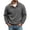 Dark Gray #29, variant on Men Jacquard Knit Sweatshirt Pullover Quarter Button Stand Collar Elbow Patches Long Sleeve Relaxed Fit Fall Winter Casual Tops