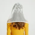 thumbnail image 4 of Tao Tao Catholic Church Mantilla Veil: Long Vintage Christian Latin Mass Head Covering Spanish Lace Chapel Veils for Women White Free Size, 4 of 4