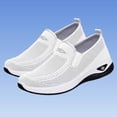 thumbnail image 2 of Womens Breathable Mesh Slip On Walking Shoes Lightweight Cushioned Comfort Sneakers - White,Size 7.5, 2 of 6