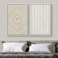 thumbnail image 3 of PixonSign Framed Wall Art Set Tan White Tropical Geometric Collage Abstract Shapes Canvas Prints Cozy Neutral Minimal Decorative Nordic Zen Bohemian for Home Decoration - 16"x24"x2 White, 3 of 5