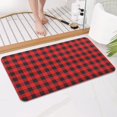 thumbnail image 4 of Red Black Checkerboard Checkered Pattern Bathroom Rugs Mat,Non Slip Microfiber Bathroom Rug,Rubber Backing,Soft Bathroom Mats for Bathroom Floor,Tub and Shower,17x30in(43x75cm), 4 of 5