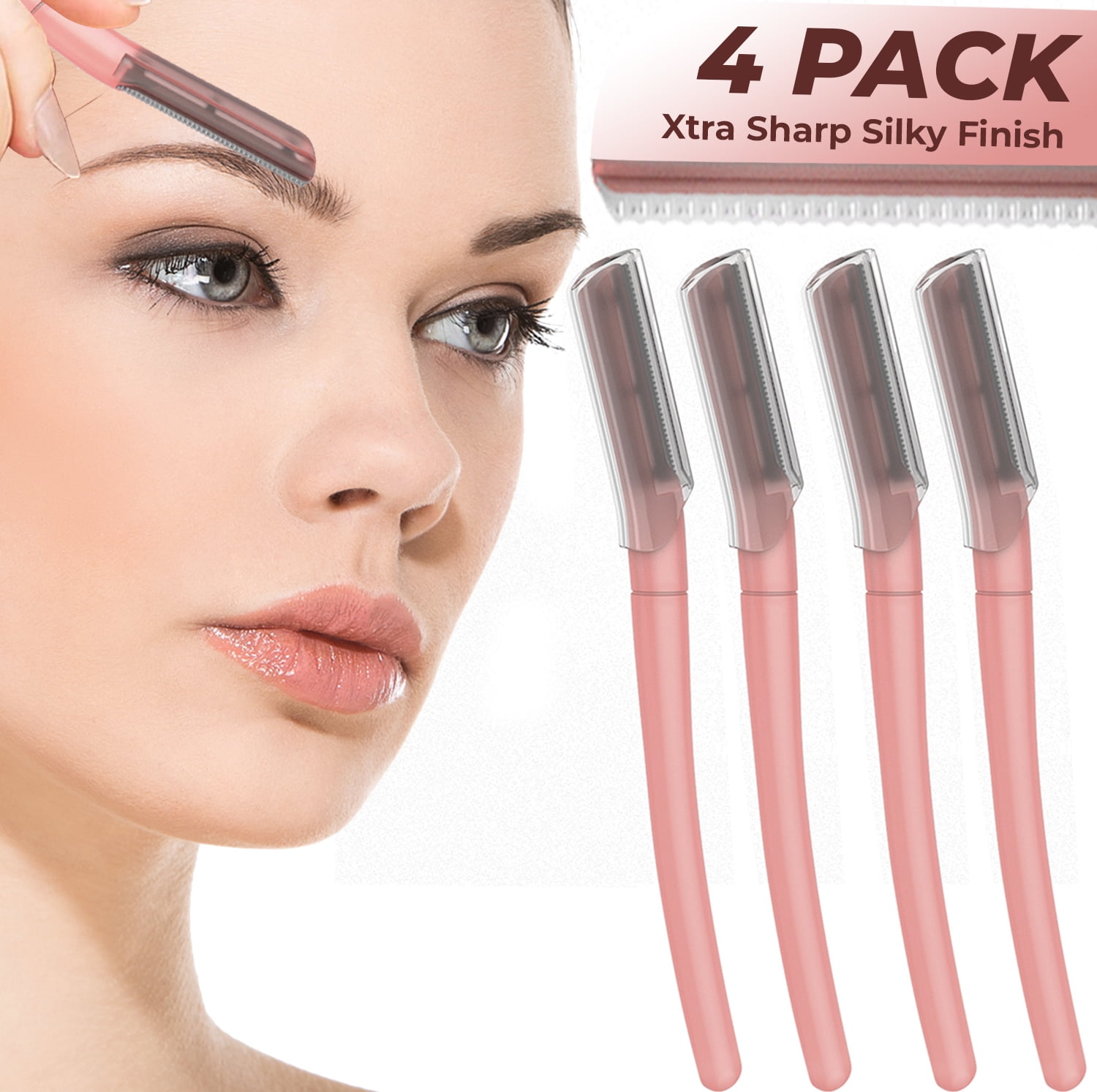 Nylea Eyebrow Razor Trimmer Facial Hair Remover Precision Cover Facial - 4 Pack