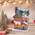 thumbnail image 2 of Decoración de casa de pueblo navideña iluminada, micropaisaje, escena de pueblo navideño Estilo D, 2 of 9