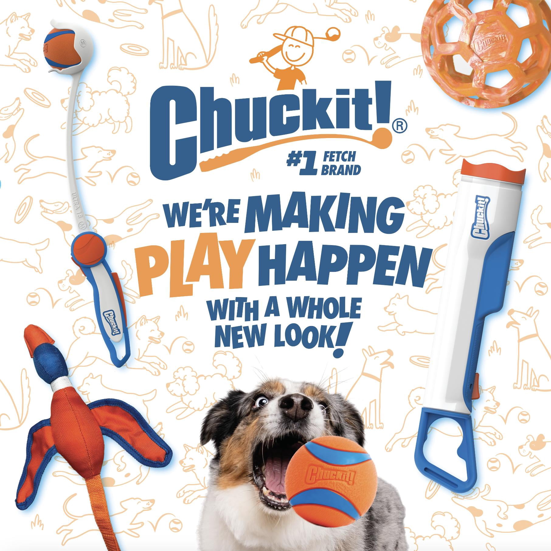 Chuckit! Wool‑ee Plastic‑Free Dog Bone Toy, Small, Blue – All‑Natural Wool Indoor Toy for Dogs Up to 20 lb, Pack of 1