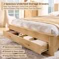 thumbnail image 4 of Aitjunz Modern Queen Size Bed Frame with Upholstered Headboard and Charging Station, 2 Storage Drawers, Fluted Wood Platform Bed Frame, No Box Spring Needed, Natural, 4 of 7