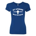thumbnail image 2 of My Lifeguard Walks on Water Jesus Christ Bible | Womens Inspirational/Christian Slim Fit Junior Tee, Royal, Medium, 2 of 3