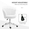 thumbnail image 4 of HOMCOM Mid Back Berber Fleece Office Chair w/ Swivel Wheels, White, 4 of 10