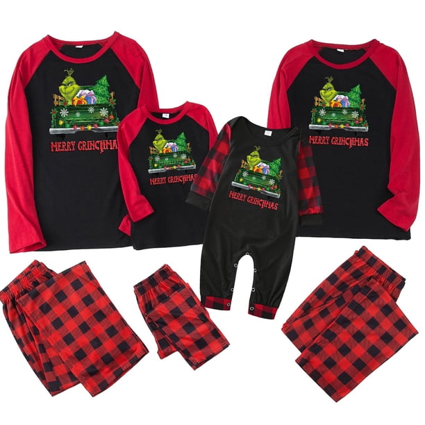 Pijamas navideños a juego Grinch - TKing Fashion 2024 Nuevos conjuntos de pijamas navideños familiares a juego Grinch, pijamas navideños navideños para parejas, adultos y niños, 8 Años
