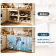 thumbnail image 4 of Blue Coastal Jellyfish Cabinet Curtain 35"Wx35"L,Dustproof Under Sink Skirt with Self Adhesive Tape,Summer Beach Starfish Botanical Cabinet Curtain Cover for Kitchen Sink,Bathroom Vanity,Laundry Room, 4 of 9