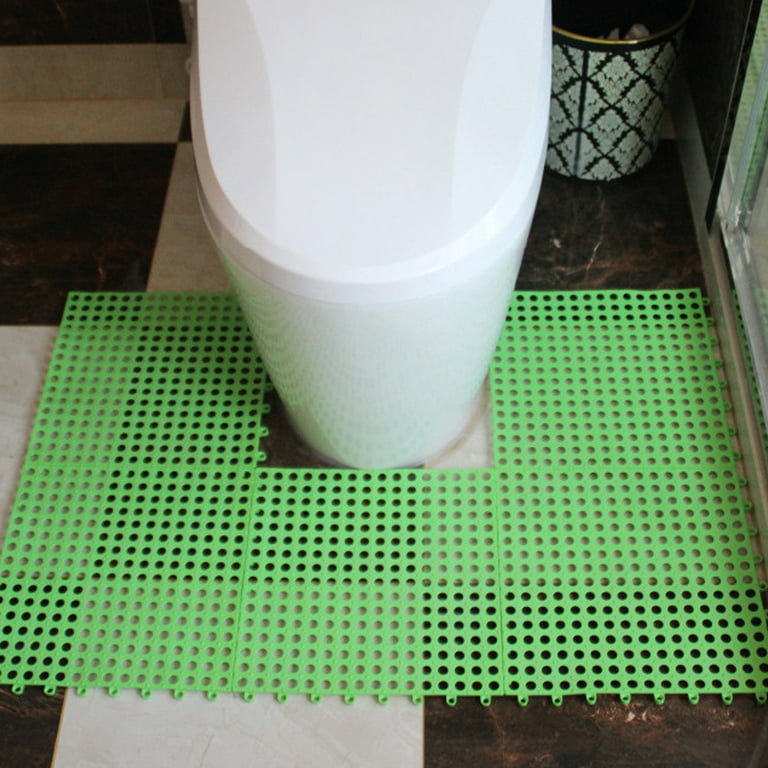 PVC Bath Mat Interlocking Non Slip Drainage Floor Tiles Shower