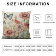 thumbnail image 5 of COMIO  Decorative Throw Pillow Covers Spring Flower Bird Butterfly Pillow Cases Cushion Cases Burlap Toss for Living Room,Couch and Bed (Flower and Bird), 5 of 5