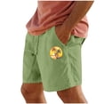 thumbnail image 1 of Pantalones Cortos para Hombre Cintura Elástica con Bolsillos Color Sólido Casual Cordón Suelto Pantalones Cortos de Ejercicio, 1 of 4