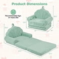 thumbnail image 3 of Costway Fold-out Kids Sofa 2-in-1 Convertible Toddler Couch & Lounger with Non-slip Base Green, 3 of 10