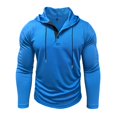 thumbnail image 6 of WTOBBY Men's Hooded Button-Up Long Sleeve T-Shirt Casual Three-Button Design, Comfortable Solid Color Top for Daily Wear, Layering, and Cool Weather Outfits,Blue 2XL, 6 of 6