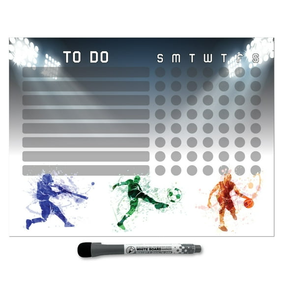 Athletes Kids Task Chart Sticker Doodle