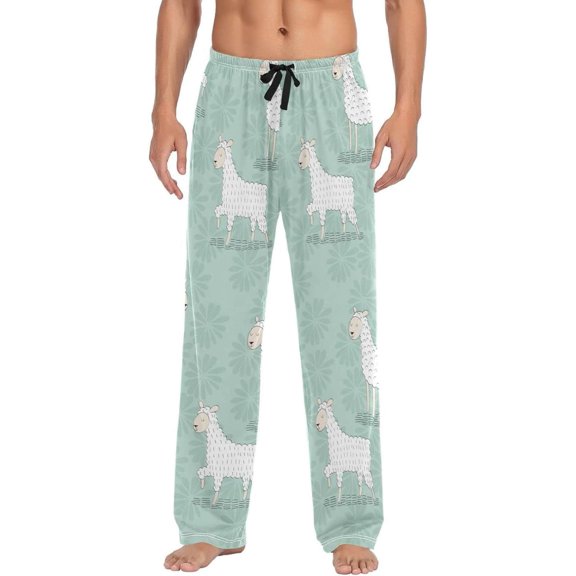 GZHJMY Alpaca Pajama Pants for Men, Lounge Pants Lightweight Men Pajama Bottoms with Drawstring Pockets, Christmas New Year Birthday Gifts, XX-Large