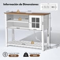 thumbnail image 2 of Gabinete de Almacenamiento con Tomacorriente para Buffet Mueble Aparador Multiusos para Sala,Cocina y Porche (Blanco) FurnitureR Moderno, 2 of 7