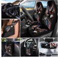 thumbnail image 2 of Yuyamidu American Flag Car Seat Cover Set Eagle Car Steering Wheel Cover Seat Belt Pads Gabage Bin Car Air Vent Organizer Rearview Mirror Cover Cup Holder Wristlet Lanyard Keychain 15 Pack, 2 of 7