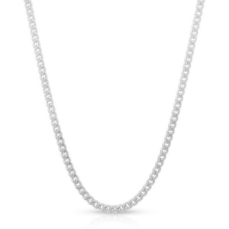 Cuban Link Chain Silver Charms Sterling Silver Italian 2mm Miami Cuban Curb Link Thick ITProLux Solid 925 Necklace Chain 16